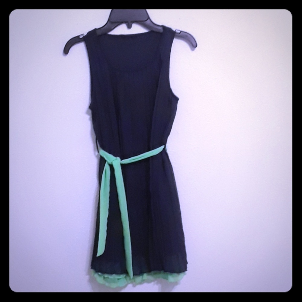 Navy and Green Dress